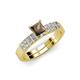 4 - Fenice Smoky Quartz and Diamond Bridal Set Ring 