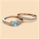 2 - Freya 6.50 mm Aquamarine and Diamond Butterfly Bridal Set Ring 