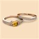 2 - Freya 6.50 mm Citrine and Diamond Butterfly Bridal Set Ring 