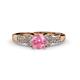 1 - Serene Pink Tourmaline and Diamond Bridal Set Ring 