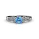 1 - Serene Blue Topaz and Diamond Bridal Set Ring 