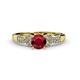 1 - Serene Ruby and Diamond Bridal Set Ring 