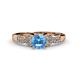 1 - Serene Blue Topaz and Diamond Bridal Set Ring 