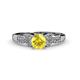 1 - Serene Yellow Sapphire and Diamond Bridal Set Ring 