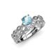 1 - Laine 1.03 ctw Classic Aquamarine (6.50 mm) Accented Round Natural Diamonds Marquise Shape Bridal Set Ring  