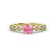 2 - Laine 1.03 ctw Classic Pink Tourmaline (6.50 mm) Accented Round Natural Diamonds Marquise Shape Bridal Set Ring  