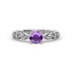 2 - Laine 1.03 ctw Classic Amethyst (6.50 mm) Accented Round Natural Diamonds Marquise Shape Bridal Set Ring  