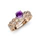 1 - Laine 1.03 ctw Classic Amethyst (6.50 mm) Accented Round Natural Diamonds Marquise Shape Bridal Set Ring  