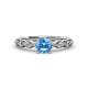 2 - Laine 1.11 ctw Classic Blue Topaz (6.50 mm) Accented Round Natural Diamonds Marquise Shape Bridal Set Ring  