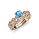 1 - Laine 1.11 ctw Classic Blue Topaz (6.50 mm) Accented Round Natural Diamonds Marquise Shape Bridal Set Ring  