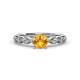 2 - Laine 1.03 ctw Classic Citrine (6.50 mm) Accented Round Natural Diamonds Marquise Shape Bridal Set Ring  