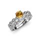 1 - Laine 1.03 ctw Classic Citrine (6.50 mm) Accented Round Natural Diamonds Marquise Shape Bridal Set Ring  