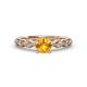 2 - Laine 1.03 ctw Classic Citrine (6.50 mm) Accented Round Natural Diamonds Marquise Shape Bridal Set Ring  