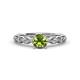 2 - Laine 1.26 ctw Classic Peridot (6.50 mm) Accented Round Natural Diamonds Marquise Shape Bridal Set Ring  