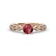 2 - Laine 1.16 ctw Classic Rhodolite Garnet (6.50 mm) Accented Round Natural Diamonds Marquise Shape Bridal Set Ring  