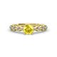 2 - Laine 1.11 ctw Classic Yellow Sapphire (6.00 mm) Accented Round Natural Diamonds Marquise Shape Bridal Set Ring  