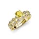 1 - Laine 1.11 ctw Classic Yellow Sapphire (6.00 mm) Accented Round Natural Diamonds Marquise Shape Bridal Set Ring  