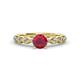 2 - Laine 1.11 ctw Classic Ruby (6.00 mm) Accented Round Natural Diamonds Marquise Shape Bridal Set Ring  