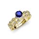 1 - Laine 1.46 ctw Classic Blue Sapphire (6.50 mm) Accented Round Natural Diamonds Marquise Shape Bridal Set Ring  