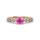 2 - Laine 1.11 ctw Classic Pink Sapphire (6.00 mm) Accented Round Natural Diamonds Marquise Shape Bridal Set Ring  
