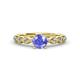 2 - Laine 1.08 ctw Classic Tanzanite (6.50 mm) Accented Round Natural Diamonds Marquise Shape Bridal Set Ring  