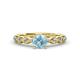 2 - Laine 1.03 ctw Classic Aquamarine (6.50 mm) Accented Round Natural Diamonds Marquise Shape Bridal Set Ring  