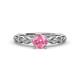 2 - Laine 1.03 ctw Classic Pink Tourmaline (6.50 mm) Accented Round Natural Diamonds Marquise Shape Bridal Set Ring  