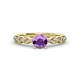 2 - Laine 1.03 ctw Classic Amethyst (6.50 mm) Accented Round Natural Diamonds Marquise Shape Bridal Set Ring  
