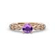 2 - Laine 1.03 ctw Classic Amethyst (6.50 mm) Accented Round Natural Diamonds Marquise Shape Bridal Set Ring  