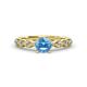2 - Laine 1.11 ctw Classic Blue Topaz (6.50 mm) Accented Round Natural Diamonds Marquise Shape Bridal Set Ring  