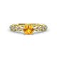 2 - Laine 1.03 ctw Classic Citrine (6.50 mm) Accented Round Natural Diamonds Marquise Shape Bridal Set Ring  