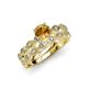 1 - Laine 1.03 ctw Classic Citrine (6.50 mm) Accented Round Natural Diamonds Marquise Shape Bridal Set Ring  