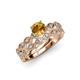 1 - Laine 1.03 ctw Classic Citrine (6.50 mm) Accented Round Natural Diamonds Marquise Shape Bridal Set Ring  