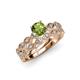 1 - Laine 1.26 ctw Classic Peridot (6.50 mm) Accented Round Natural Diamonds Marquise Shape Bridal Set Ring  