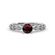 2 - Laine 1.21 ctw Classic Red Garnet (6.50 mm) Accented Round Natural Diamonds Marquise Shape Bridal Set Ring  