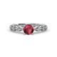 2 - Laine 1.16 ctw Classic Rhodolite Garnet (6.50 mm) Accented Round Natural Diamonds Marquise Shape Bridal Set Ring  