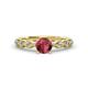 2 - Laine 1.16 ctw Classic Rhodolite Garnet (6.50 mm) Accented Round Natural Diamonds Marquise Shape Bridal Set Ring  