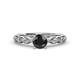 2 - Laine 1.66 ctw Classic Black Diamond (6.50 mm) Accented Round Natural Diamonds Marquise Shape Bridal Set Ring  