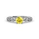 2 - Laine 1.11 ctw Classic Yellow Sapphire (6.00 mm) Accented Round Natural Diamonds Marquise Shape Bridal Set Ring  