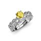 1 - Laine 1.11 ctw Classic Yellow Sapphire (6.00 mm) Accented Round Natural Diamonds Marquise Shape Bridal Set Ring  