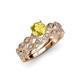 1 - Laine 1.11 ctw Classic Yellow Sapphire (6.00 mm) Accented Round Natural Diamonds Marquise Shape Bridal Set Ring  