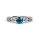 2 - Laine 1.11 ctw Classic London Blue Topaz (6.50 mm) Accented Round Natural Diamonds Marquise Shape Bridal Set Ring  