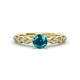 2 - Laine 1.11 ctw Classic London Blue Topaz (6.50 mm) Accented Round Natural Diamonds Marquise Shape Bridal Set Ring  