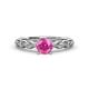 2 - Laine 1.11 ctw Classic Pink Sapphire (6.00 mm) Accented Round Natural Diamonds Marquise Shape Bridal Set Ring  