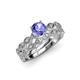 1 - Laine 1.08 ctw Classic Tanzanite (6.50 mm) Accented Round Natural Diamonds Marquise Shape Bridal Set Ring  
