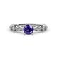 2 - Laine 0.96 ctw Classic Iolite (6.50 mm) Accented Round Natural Diamonds Marquise Shape Bridal Set Ring  