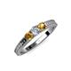 2 - Reveka Diamond and Citrine Three Stone Engagement Ring 