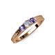 2 - Reveka Diamond and Iolite Three Stone Engagement Ring 
