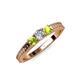 2 - Reveka Diamond and Peridot Three Stone Engagement Ring 