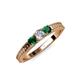 2 - Reveka Diamond and Emerald Three Stone Engagement Ring 